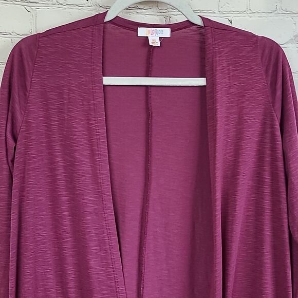 NEW LuLaRoe SARAH Cardigan Dark Mauve Slub Knit Long Duster Sweater Jacket Cover - Picture 4 of 8